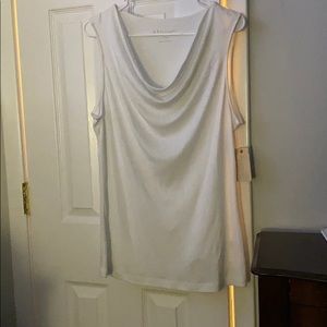 White sleeveless top